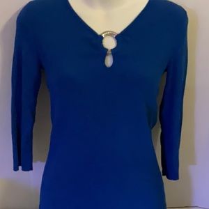 Royal blue 3/4 sleeve shirt. Size small